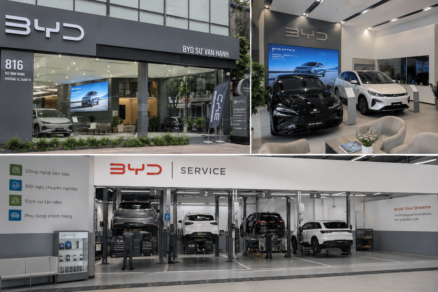 Ảnh thật showroom 816 Sư Vạn Hạnh + xưởng dịch vụ